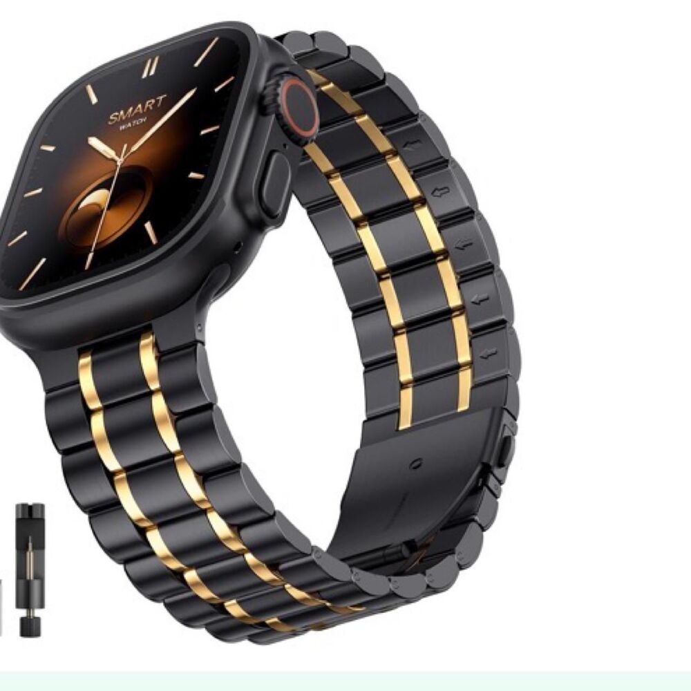 Apple Men's Black and Gold Watch